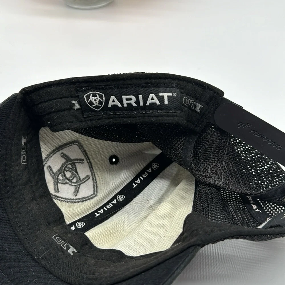 Ariat Distressed Look Dark Gray Trucker Baseball Hat Adjustable HT5659D